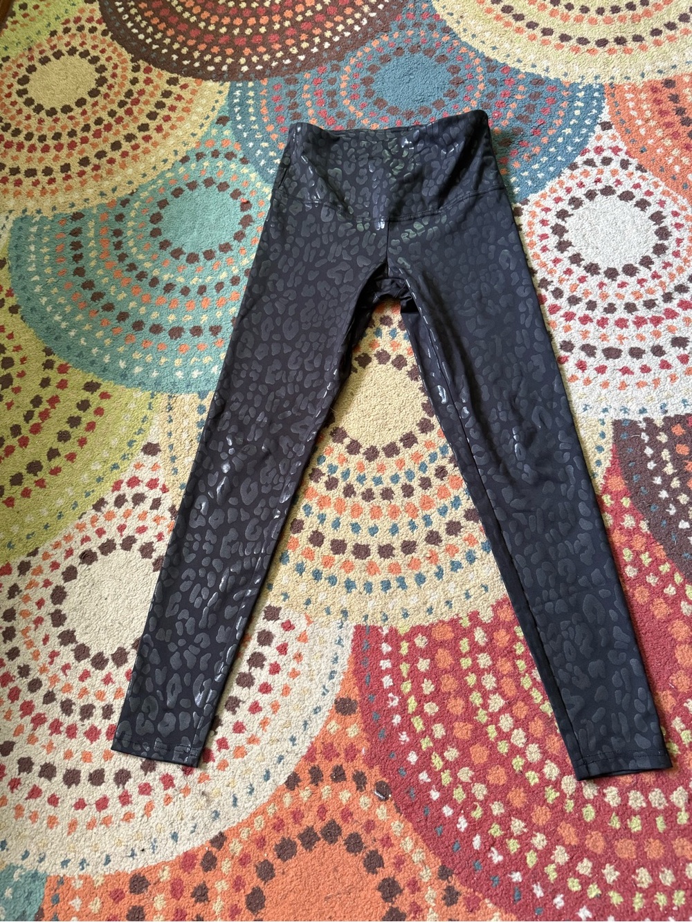 High-Waist Black Leopard-Print Leggings